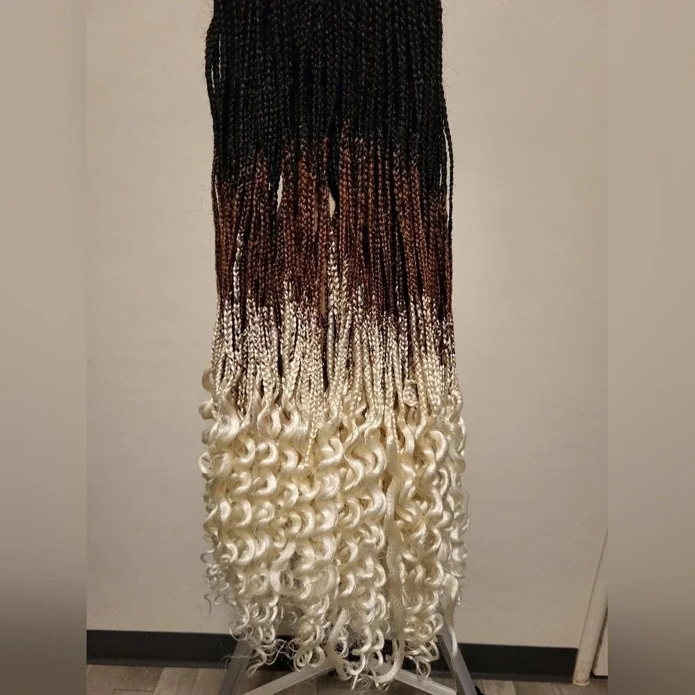 French Braid Fashion Lace Front Wig - Ombre